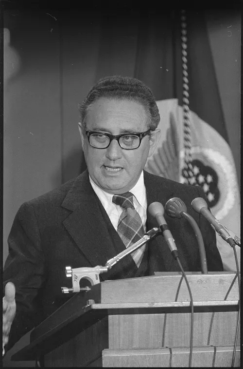 A photo of Henry Kissinger from 1975