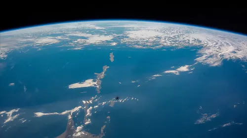 Southern Kuril islands seen from the International Space Station