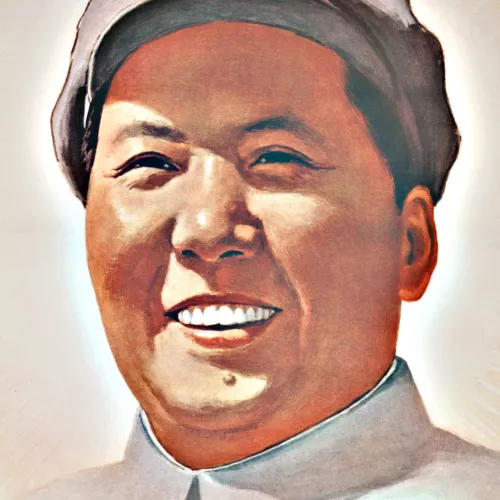 Portrait of Mao Zedong from propaganda poster