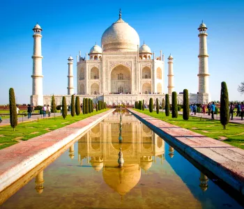 The Taj Mahal Shrine in Agra, India.