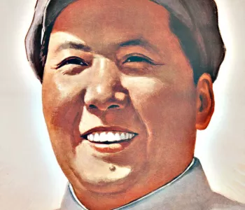 Portrait of Mao Zedong from propaganda poster