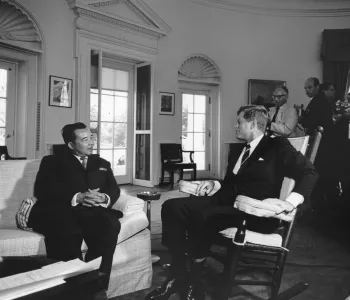 John F. Kennedy with Prime Minister of Laos, Prince Souvanna Phouma