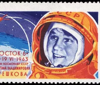 Cosmonaut Valentina Tereshkova on a Soviet stamp