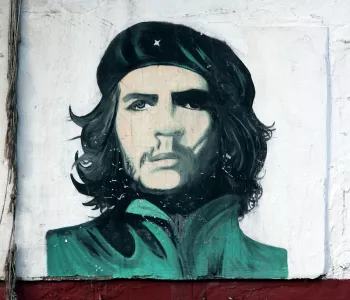 Revolutionary leader Che Guevara hand painted mural in Havana, Cuba